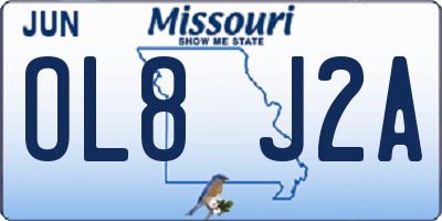 MO license plate OL8J2A