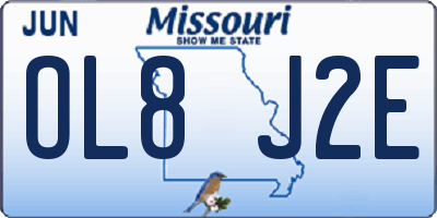 MO license plate OL8J2E
