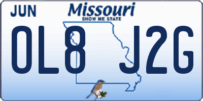 MO license plate OL8J2G