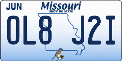 MO license plate OL8J2I