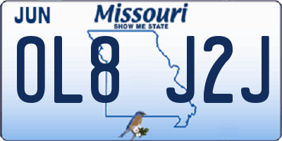 MO license plate OL8J2J