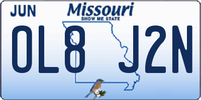 MO license plate OL8J2N