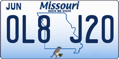 MO license plate OL8J2O