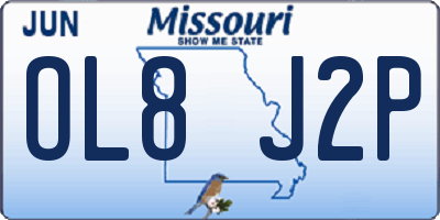 MO license plate OL8J2P