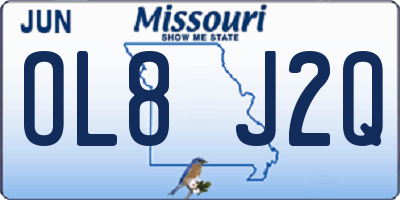 MO license plate OL8J2Q