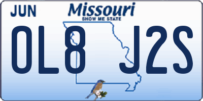 MO license plate OL8J2S