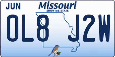 MO license plate OL8J2W