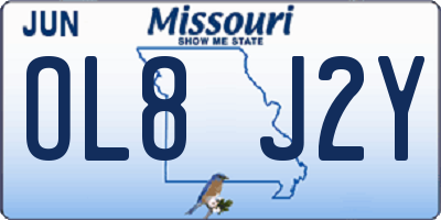 MO license plate OL8J2Y