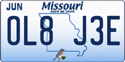 MO license plate OL8J3E