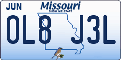 MO license plate OL8J3L