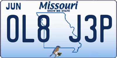 MO license plate OL8J3P