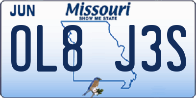 MO license plate OL8J3S