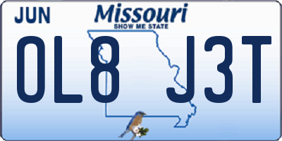 MO license plate OL8J3T