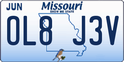 MO license plate OL8J3V