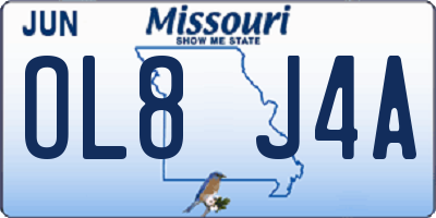 MO license plate OL8J4A