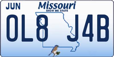 MO license plate OL8J4B
