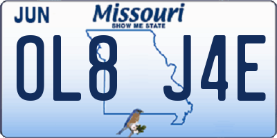 MO license plate OL8J4E