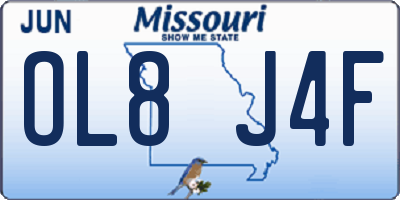 MO license plate OL8J4F