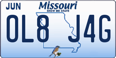 MO license plate OL8J4G