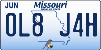 MO license plate OL8J4H