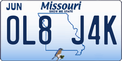 MO license plate OL8J4K