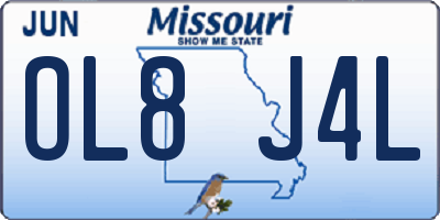 MO license plate OL8J4L