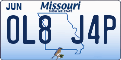 MO license plate OL8J4P