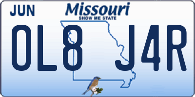 MO license plate OL8J4R