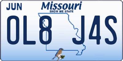 MO license plate OL8J4S