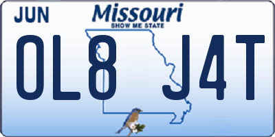 MO license plate OL8J4T