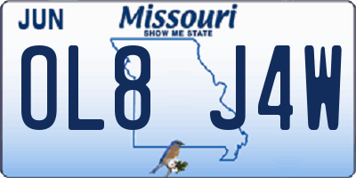 MO license plate OL8J4W