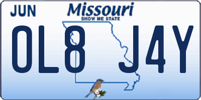 MO license plate OL8J4Y