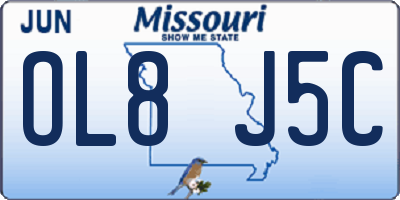 MO license plate OL8J5C