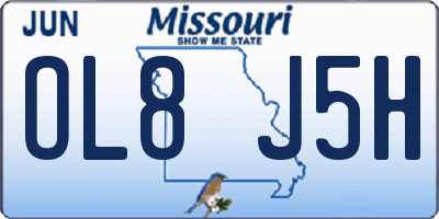 MO license plate OL8J5H