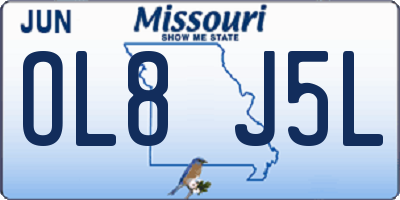 MO license plate OL8J5L