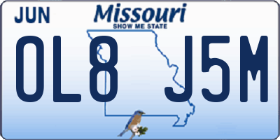 MO license plate OL8J5M