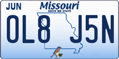 MO license plate OL8J5N