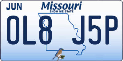 MO license plate OL8J5P