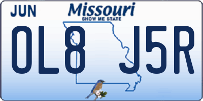 MO license plate OL8J5R