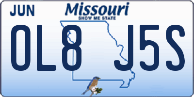 MO license plate OL8J5S