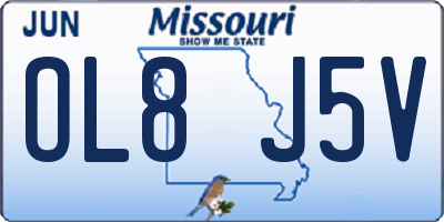 MO license plate OL8J5V