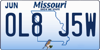 MO license plate OL8J5W