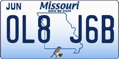 MO license plate OL8J6B