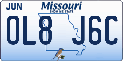 MO license plate OL8J6C