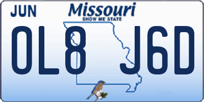MO license plate OL8J6D