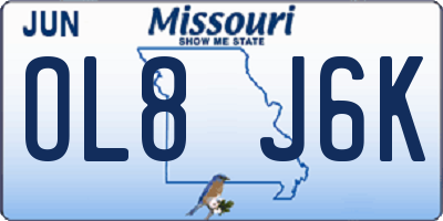 MO license plate OL8J6K