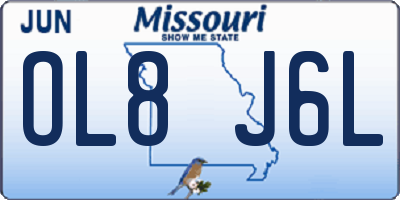 MO license plate OL8J6L