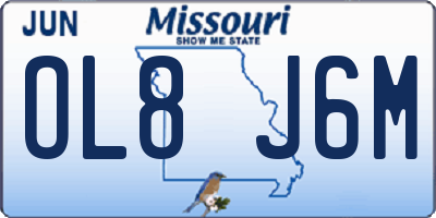 MO license plate OL8J6M