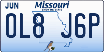 MO license plate OL8J6P
