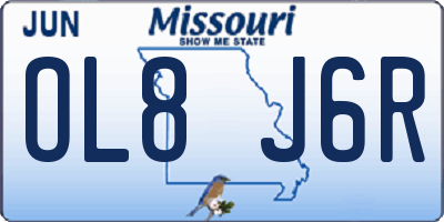 MO license plate OL8J6R